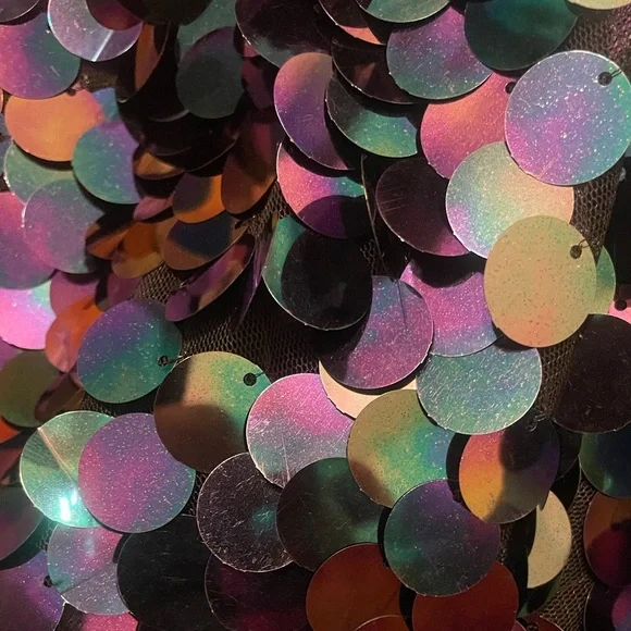 iHeartRaves Black Disco Mermaid Sequin Mini Skirt Size M NWOT Rave Festival EDM - Picture 3 of 9